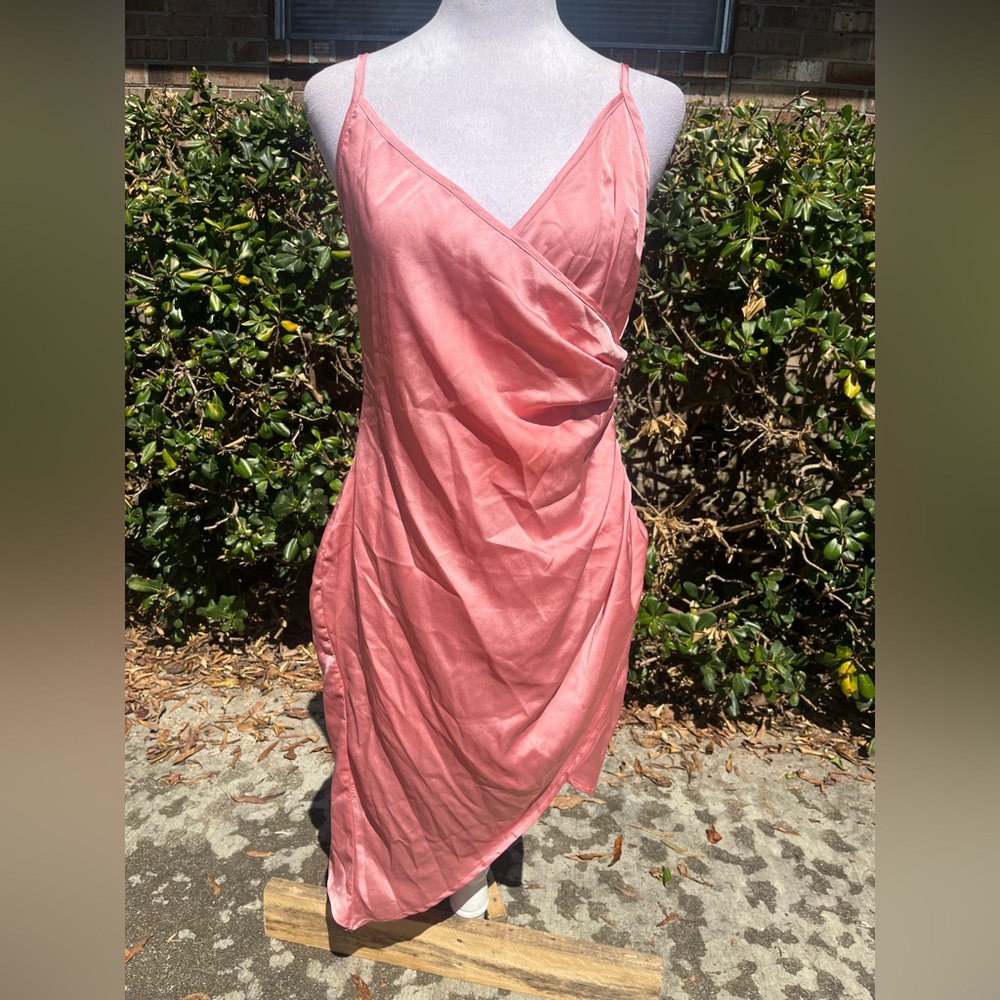 PrettyLittleThing Pink Asymmetrical Dress size 8